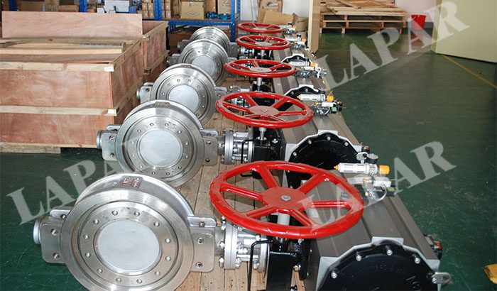 Pneumatic actuated metal seat butterfly valve