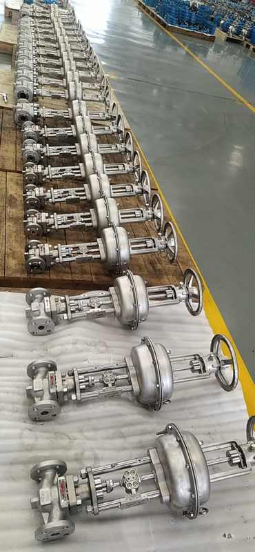 Pneumatic diaphragm control valve for fertilizer plant
